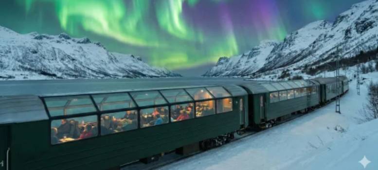 Norway নর্দার্ন লাইট দেখার জন্য শুরু কাঁচে ঘেরা ট্রেন সার্ভিস